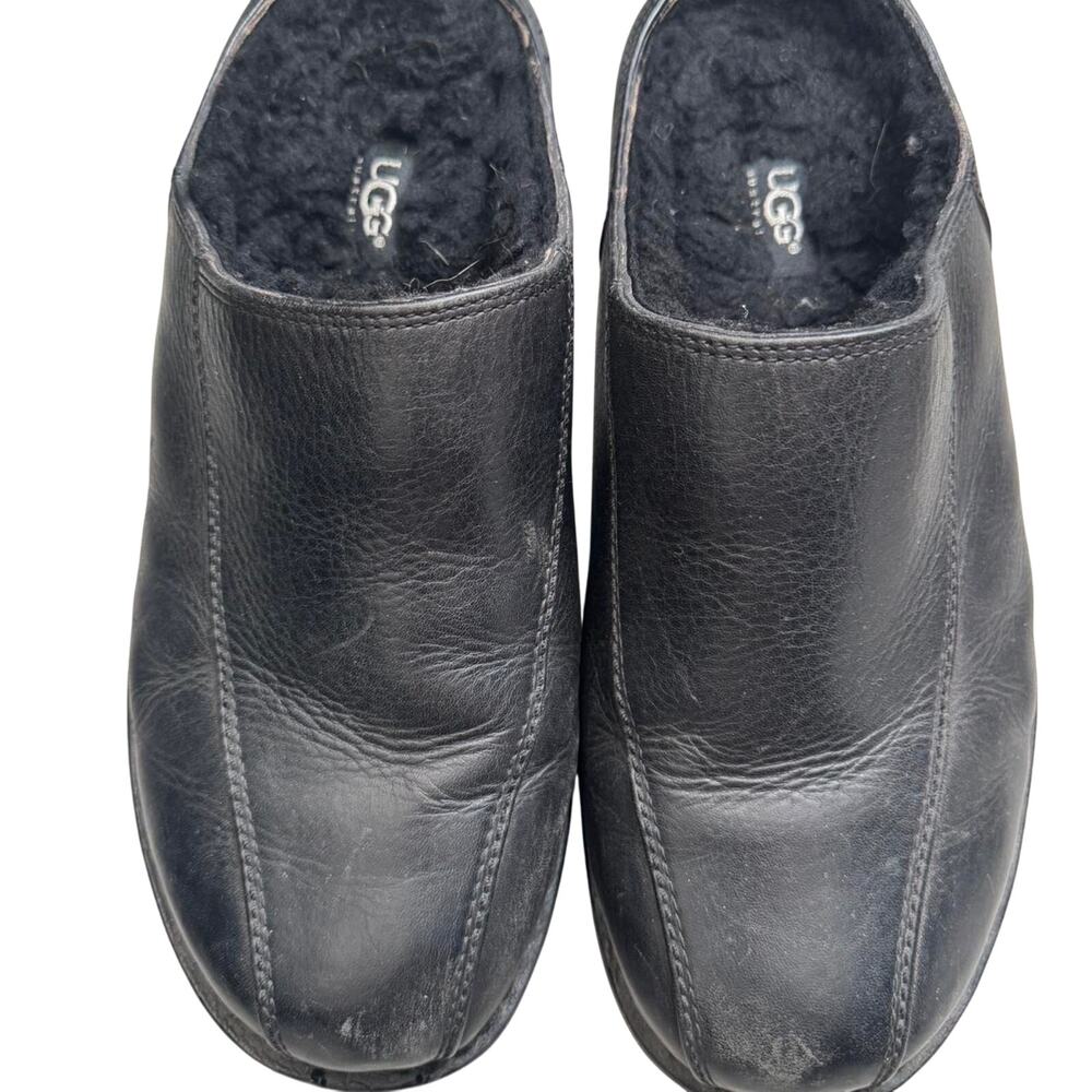 UGG AUSTRALIA MENS LEATHER SLIP ON MULES SZ 11 - Picture 1 of 5